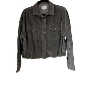 American Eagle Outfitters Corduroy Jacket in Dark Gray green - S